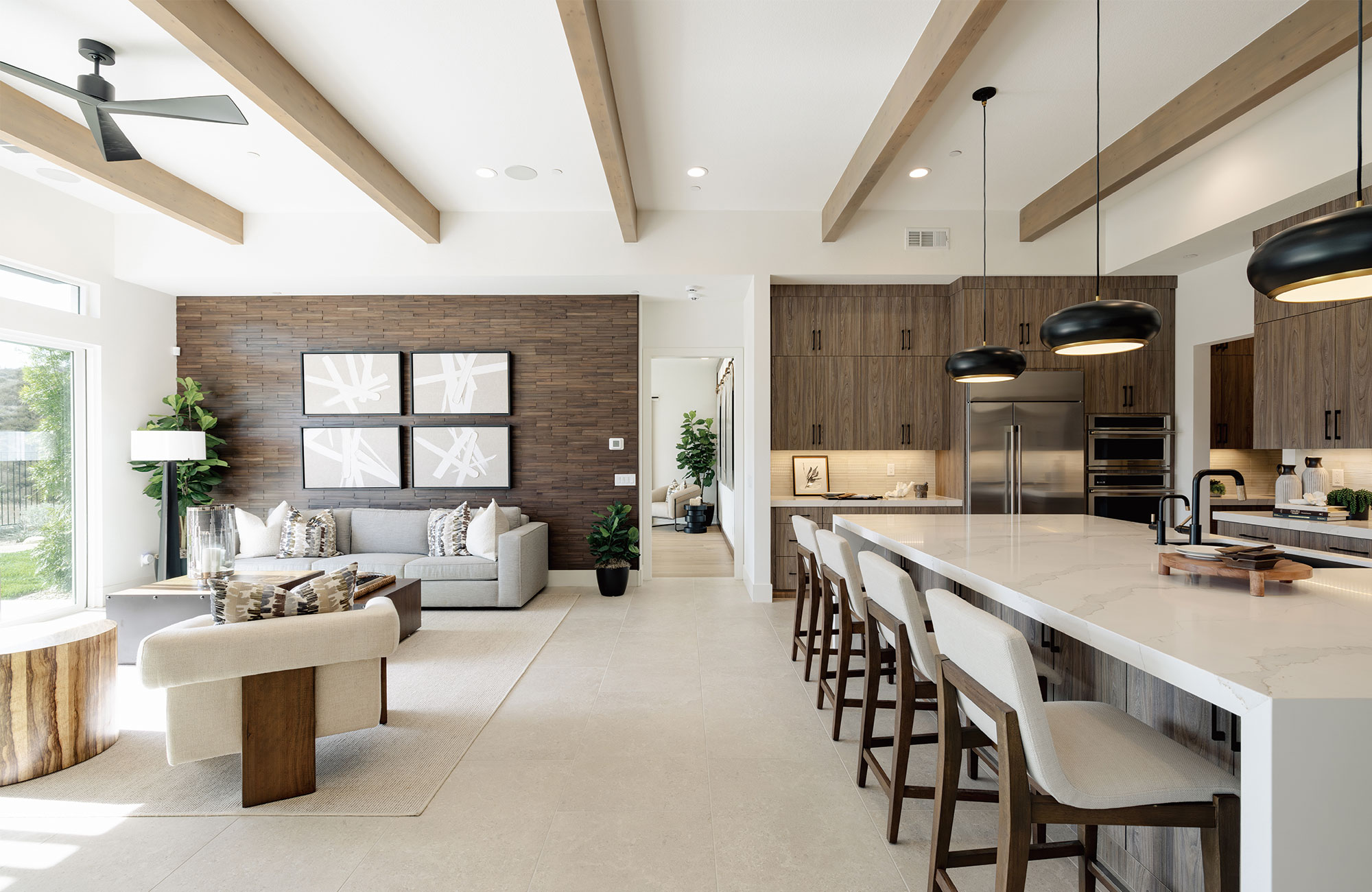 Interior view of the SHAWOOD concept home built to ZEH specifications and featuring high seismic resistance